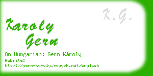 karoly gern business card