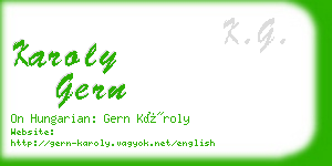 karoly gern business card